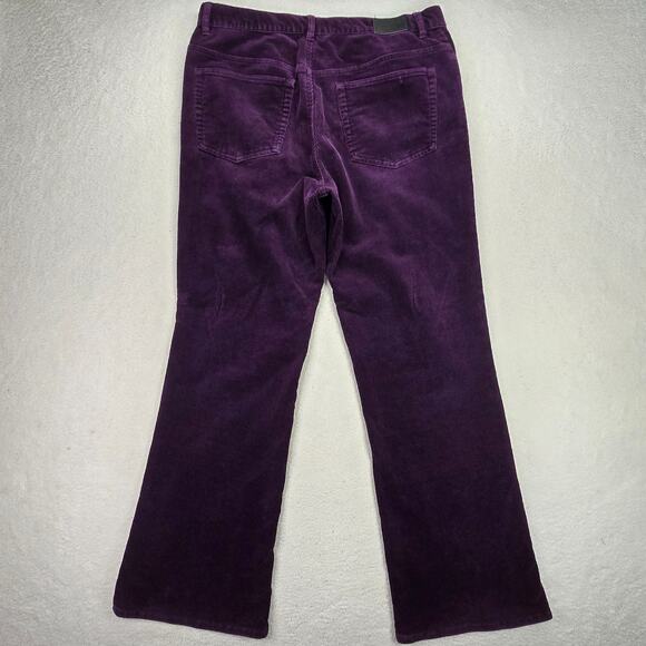 Chaps Corduroy Pants Womens 12 Deep Purple Flare Leg Mid Rise Vintage 33x31 - Picture 3 of 9
